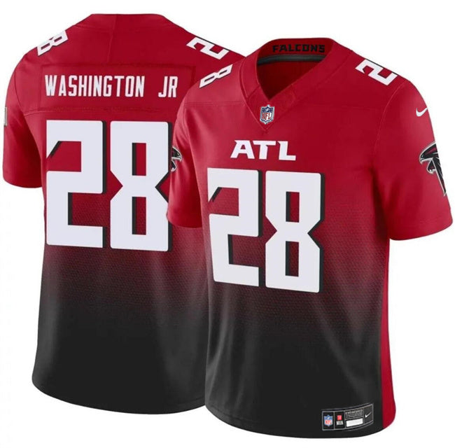 Atlanta Falcons #28 Carlos Washington Jr Red Black 2024 F.U.S.E Vapor