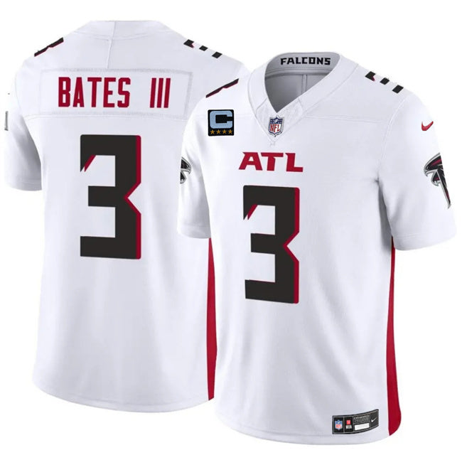 Atlanta Falcons #3 Jesse Bates III White 2025 F.U.S.E With 4-Star C Patch Vapor