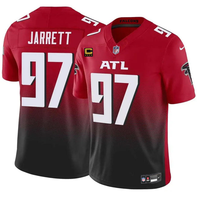 Atlanta Falcons #97 Grady Jarrett Red Black 2024 F.U.S.E With 4-Star C Patch Vapor