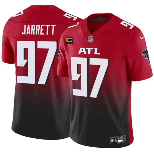 Atlanta Falcons #97 Grady Jarrett Red Black 2024 F.U.S.E With 4-Star C Patch Vapor