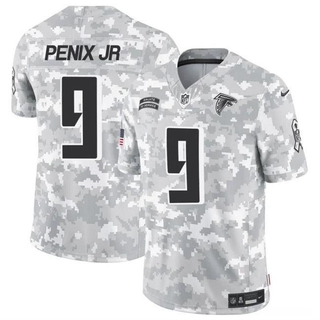 Atlanta Falcons #9 Michael Penix Jr. 2024 F.U.S.E Arctic Camo Salute To Service Limited