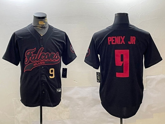 Atlanta Falcons #9 Michael Penix Jr. Black Collaboration Style 8