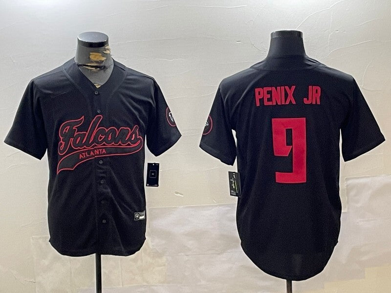 Atlanta Falcons #9 Michael Penix Jr. Black Collaboration Style 9