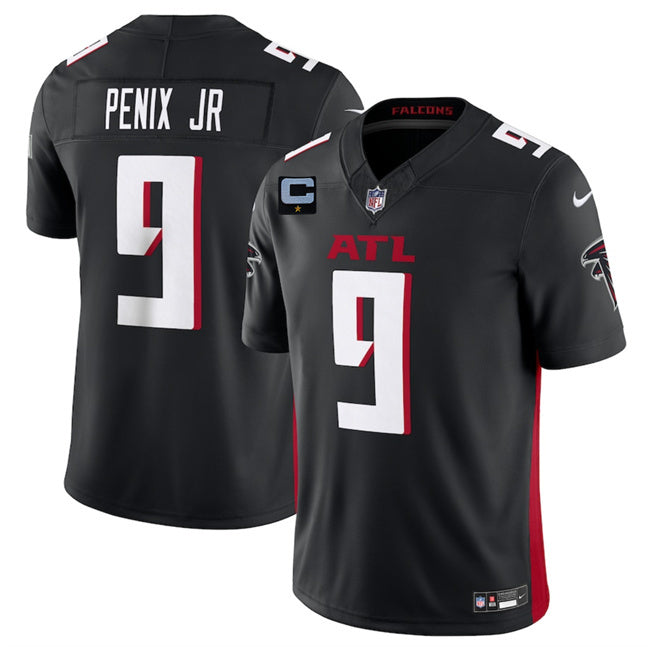 Atlanta Falcons #9 Michael Penix Jr Black 2025 F.U.S.E. With 1-Star C Patch Vapor