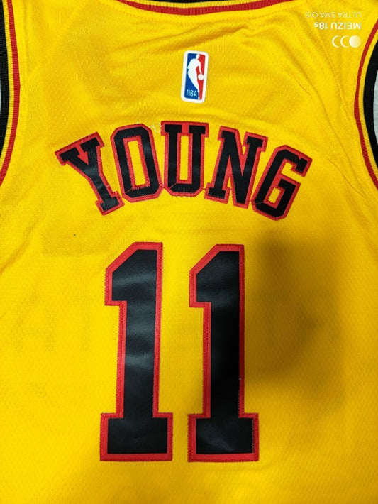 Atlanta Hawks #11 Trae Young 2022 Hawks 11#· Yellow City Edition Jersey Style 1
