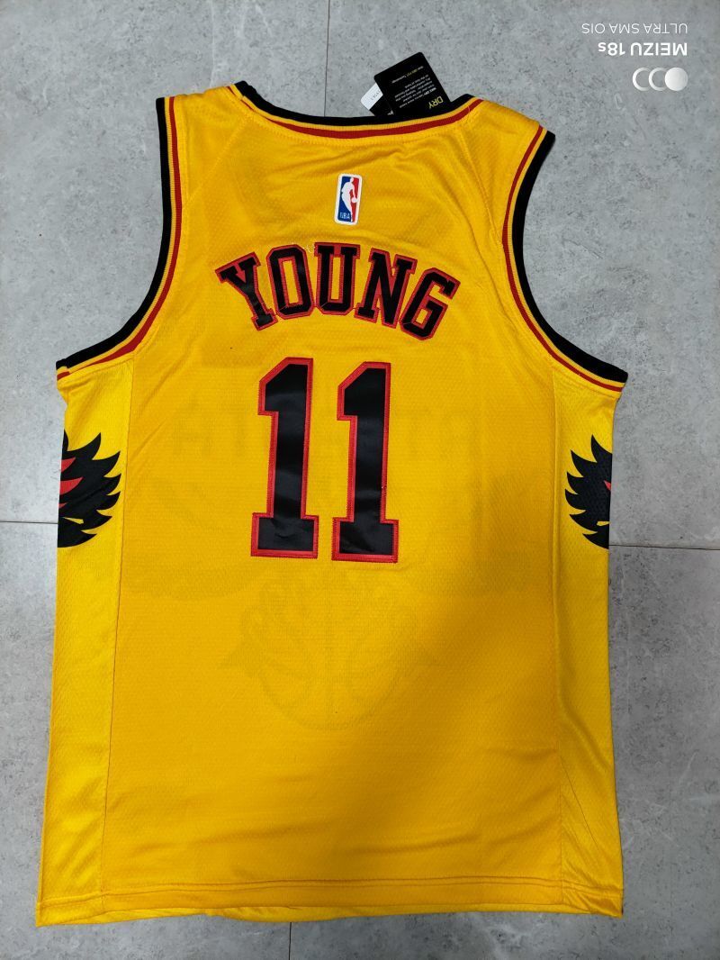 Atlanta Hawks #11 Trae Young 2022 Hawks 11#· Yellow City Edition Jersey Style 2