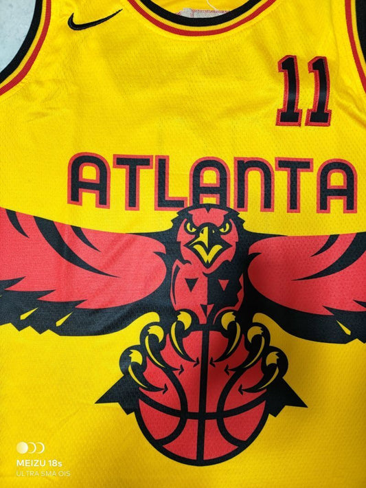 Atlanta Hawks #11 Trae Young 2022 Hawks 11#· Yellow City Edition Jersey Style 3