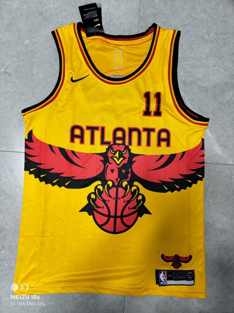 Atlanta Hawks #11 Trae Young 2022 Hawks 11#· Yellow City Edition Jersey Style 4