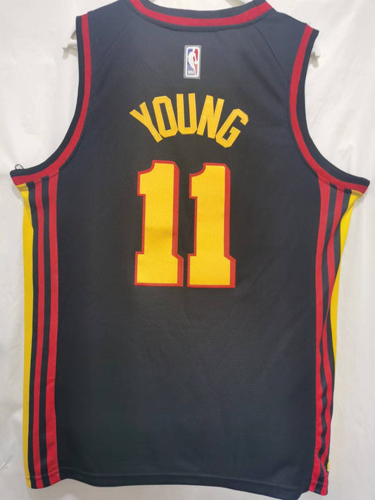 Atlanta Hawks #11 Trae Young 22-23 Season Hawks 11 Black Style 3