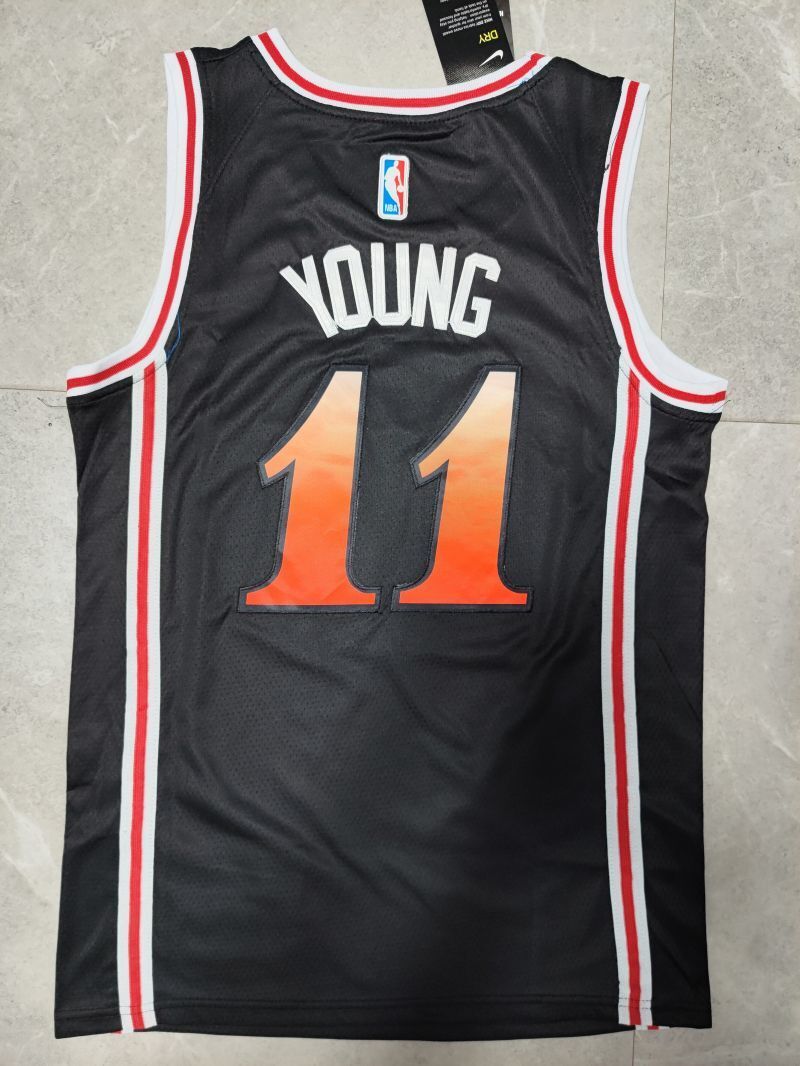 Atlanta Hawks #11 Trae Young 22-23 Season nba Hawks 11# Trae Young City Edition Black Jersey Style 1