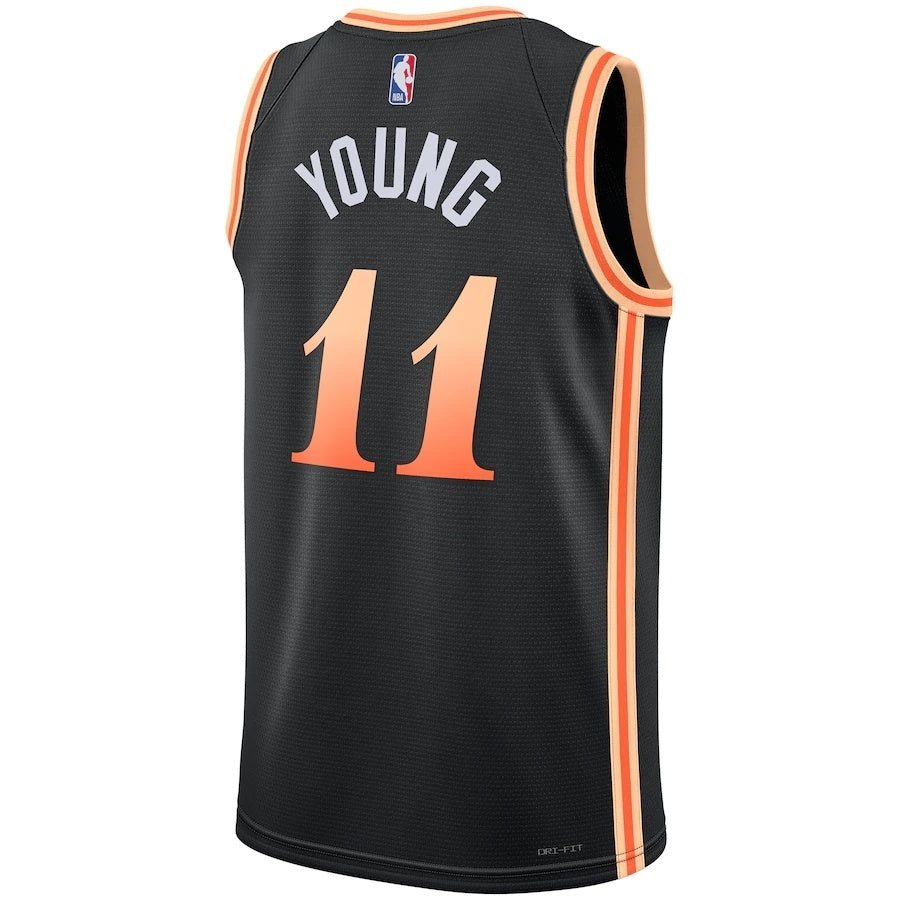 Atlanta Hawks #11 Trae Young Unisex 202223 Swingman Jersey - City Edition - Black Style 1