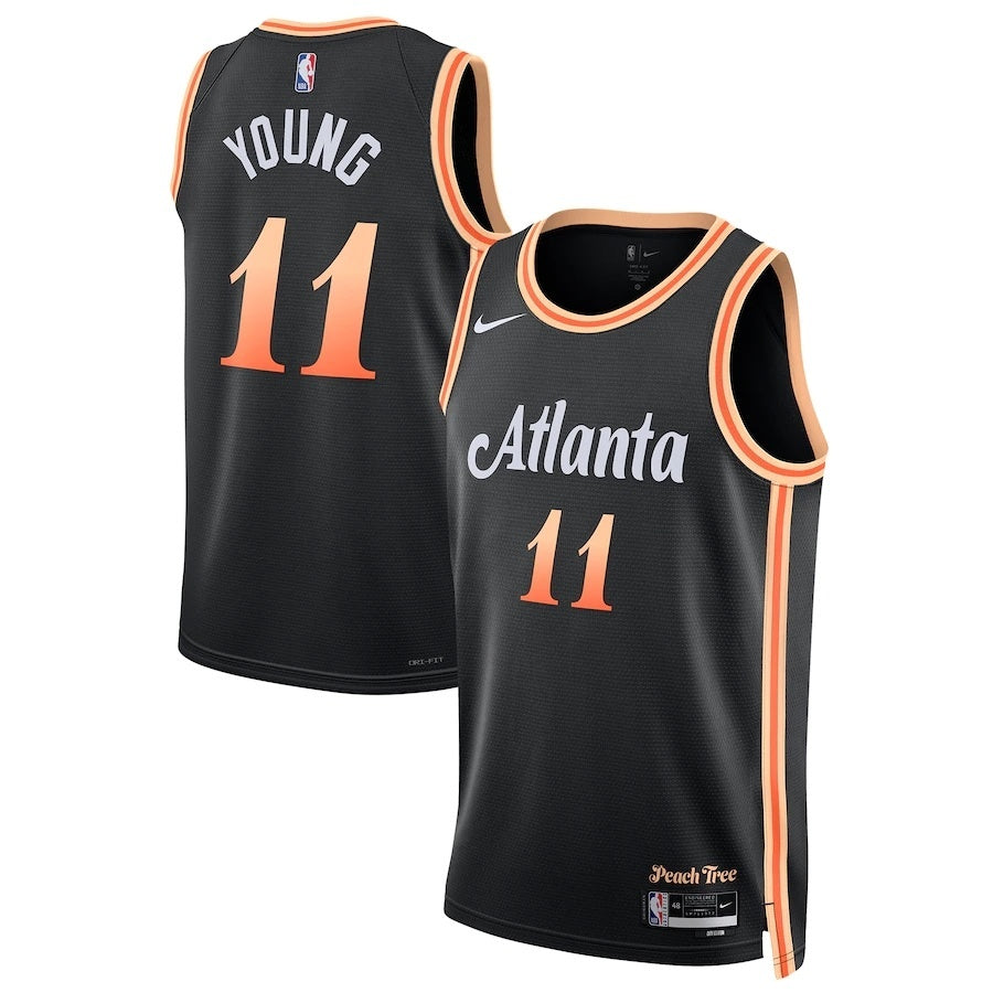 Atlanta Hawks #11 Trae Young Unisex 202223 Swingman Jersey - City Edition - Black Style 2