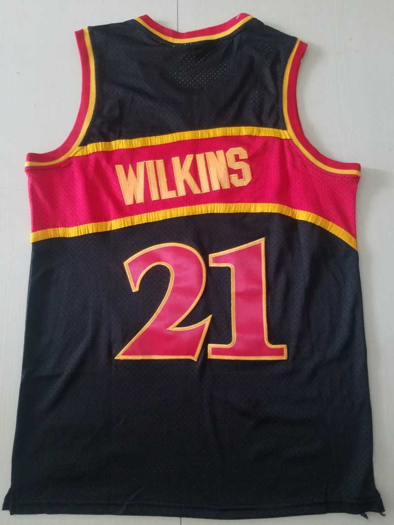 Atlanta Hawks #21 Dominique Wilkins Hawks 21 Black s-xxl Style 3