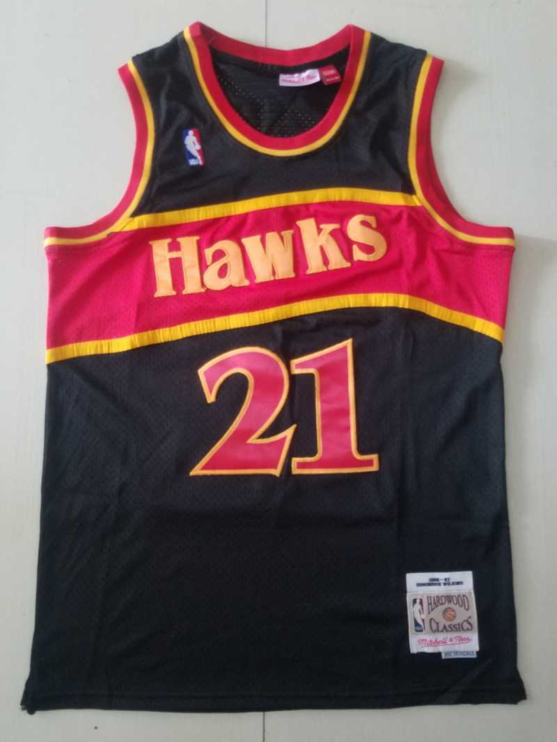 Atlanta Hawks #21 Dominique Wilkins Hawks 21 Black s-xxl Style 5