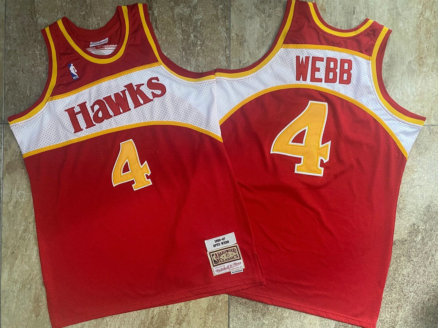 Atlanta Hawks #4 Spud Webb Mitchell & Ness Hawks 4# ”“ Webber 1986-87 Season Red Embroidered