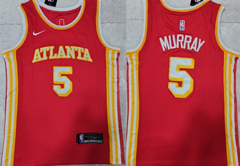 Atlanta Hawks #5 Dejounte Murray 22-23 Season Hawks 5 # - Murray Red Jersey