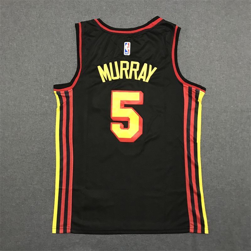 Atlanta Hawks #5 Dejounte Murray 22-23 Season Hawks 5 # · Murray Black Jersey Style 1