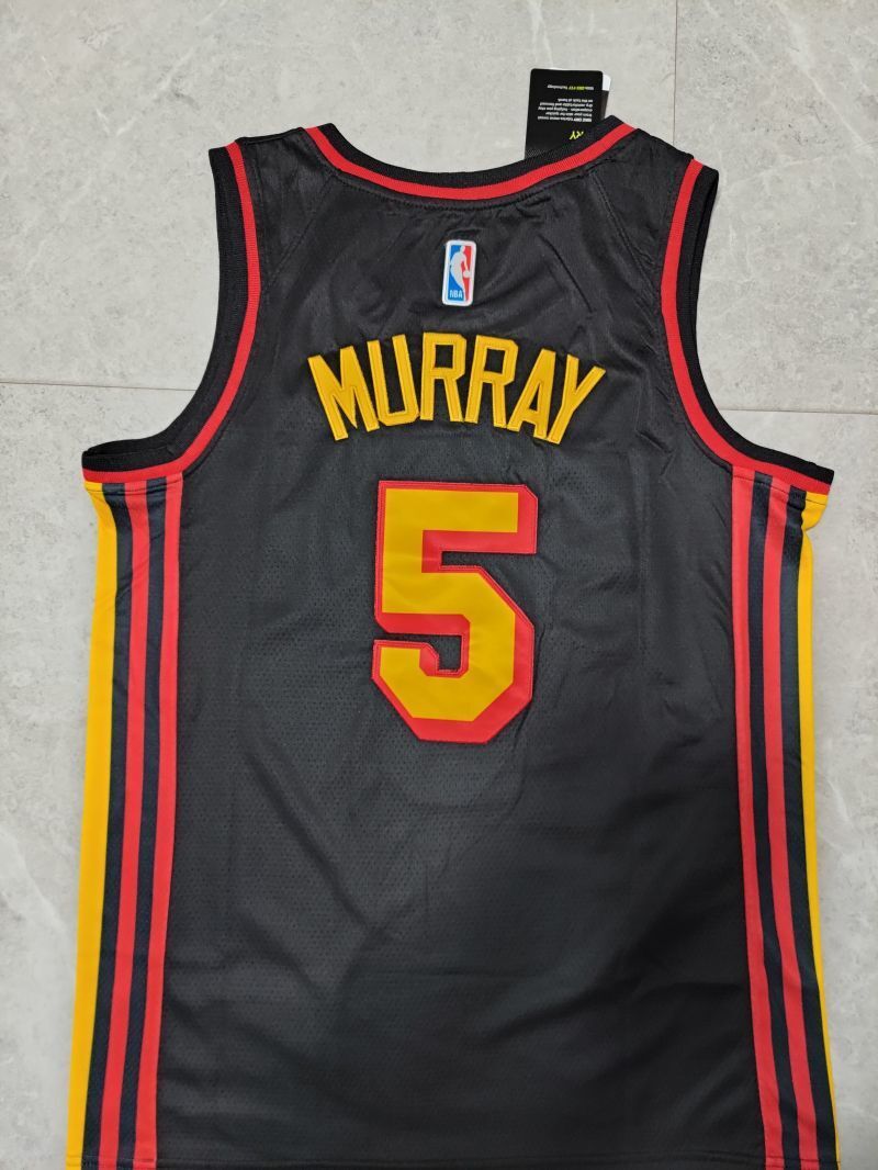 Atlanta Hawks #5 Dejounte Murray 22-23 Season nba Hawks 5# - Murray Black Jersey Style 1