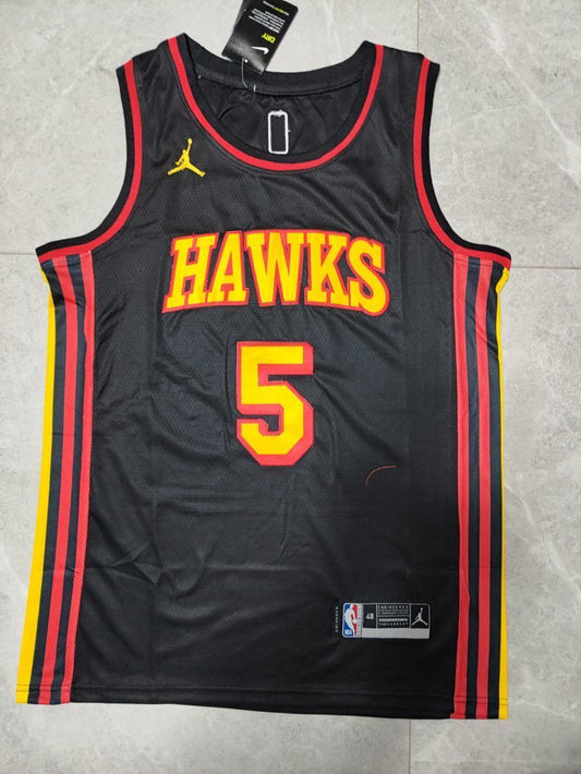 Atlanta Hawks #5 Dejounte Murray 22-23 Season nba Hawks 5# - Murray Black Jersey Style 2