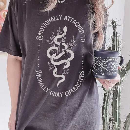 Attached to Morally Gray Characters  Shirt, Bookish Shirt, Fictional Men Tee, Book Club Tshirt, Smut Reader Gift, Book...