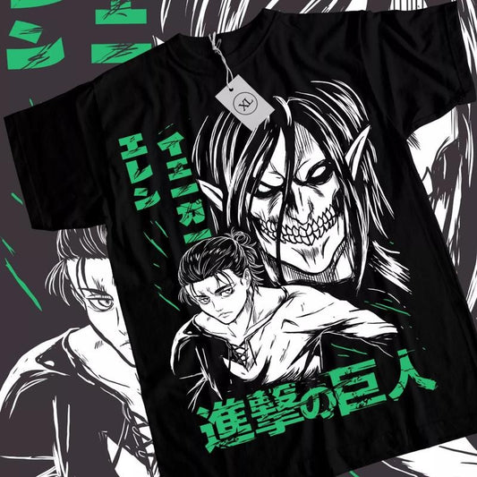 Attack On Titan Anime T-Shirt & Sweatshirt, Eren Yeager Shingeki No Kyojin Graphic Tee, Anime Manga Lover Gifts Ball...
