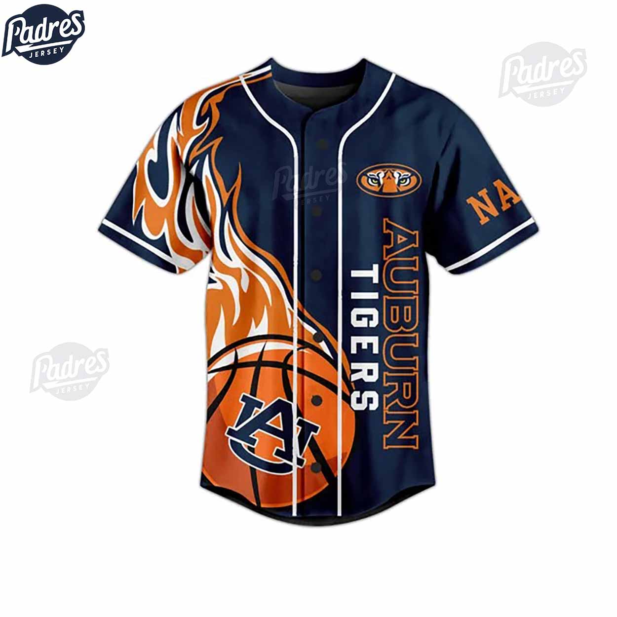 Auburn Tigers Basketball All Orange Custom Baseball Jersey - Padres Jersey Oasis: Elevate Your Baseball Style... (Image 3)