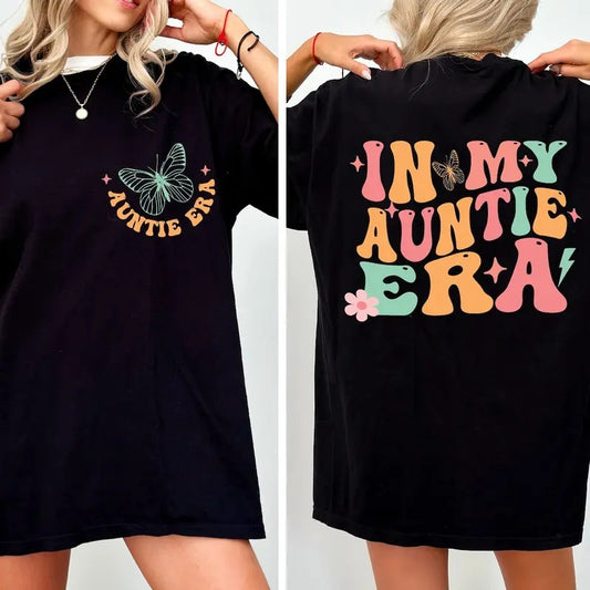 Aunt Era T-Shirt, In My Auntie Era , Baby Announcement For Aunt Cotton Polyester Top Womenswear Hoodie, Sweatshirt