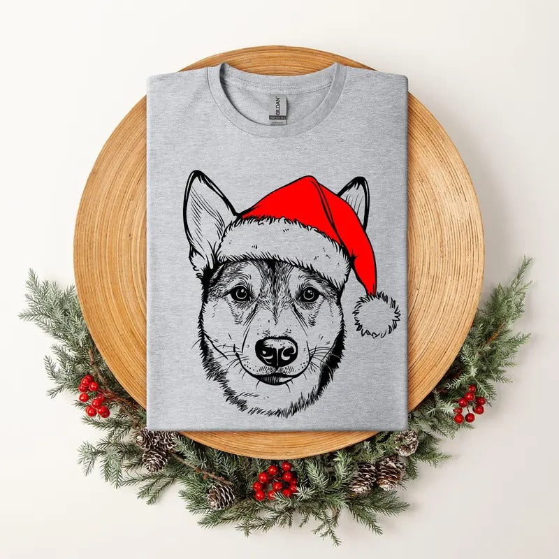 Australian Cattle Dog, Blue Heeler, Santa, Dog, Christmas, Dog Lover, Pet T-Shirt, Soft Style Tee, Women's Graphic Tshirt...