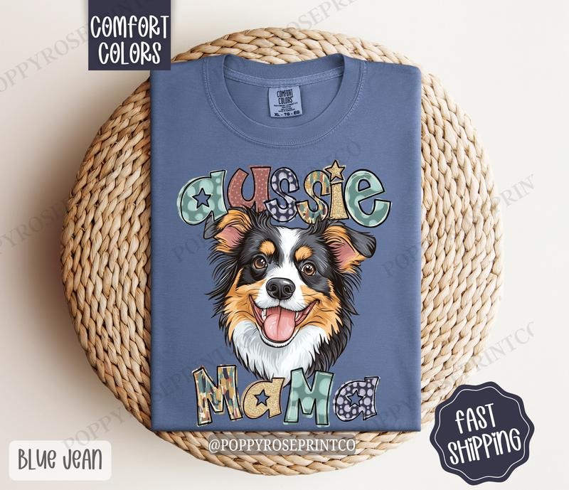 Australian Shepherd Mama Comfort Colors, Dog Mom Tee, Cute Women's Tshirt Hoodie, Sweatshirt | WearSparks.com