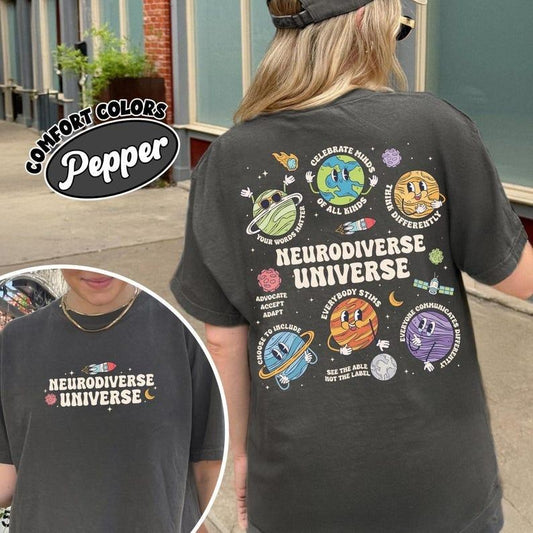 Autism Awareness Comfort Colors Shirt, Neurodiverse Universe Shirt, Sped Teacher Shirt, Space Neurodiversity Shirt,...