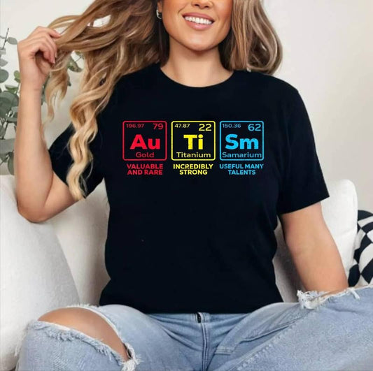 Autism Awareness Women Men mom Elements Periodic Table T-Shirt ,Unisex Cotton, Top Womenswear Hoodie, Sweatshirt