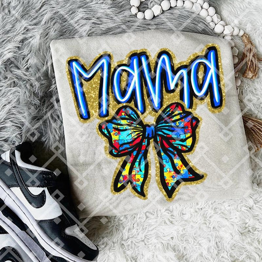 Autism Mama Bow DTF Transfer - THIS IS NOT A SHIRT Hoodie, Sweatshirt | WearSparks.com