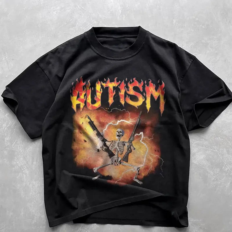 Autistic Funny Skeleton Shirt, Autism Edgy Skeleton Meme, Oddly Specific Shirt, Offensive Gifts shirts - Graphic Tee...