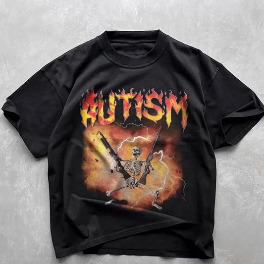 Autistic Funny Skeleton Shirt, Autism Edgy Skeleton Meme, Oddly Specific Shirt, Offensive Gifts shirts - Graphic Tee...