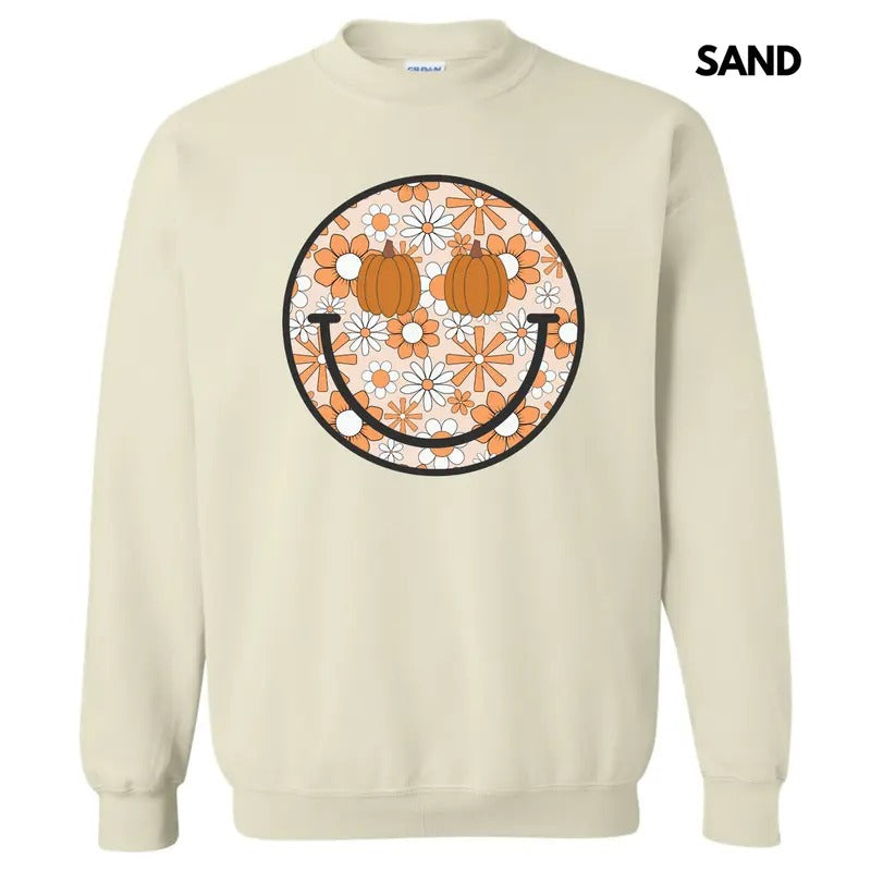 Autumn Floral Happy Face Sweatshirt 'NLB' T-Shirts, Hoodie | WearSparks.com