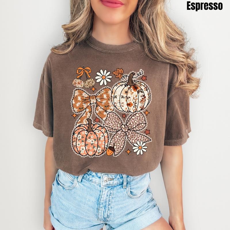 Autumn Pattern Collage Comfort Colors T-Shirt 'NLB' Hoodie, Sweatshirt | WearSparks.com
