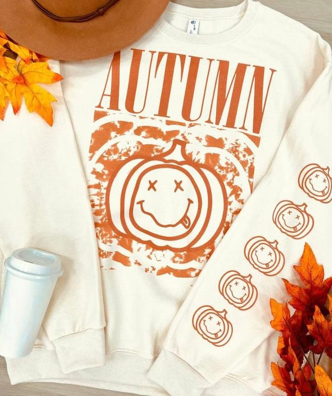 Autumn Sweatshirt, Pumpkin Crewneck, Retro Fall Pumpkin Sweatshirt, Fall Sweatshirt, Vintage Autumn Shirt, Fall Vibes,...