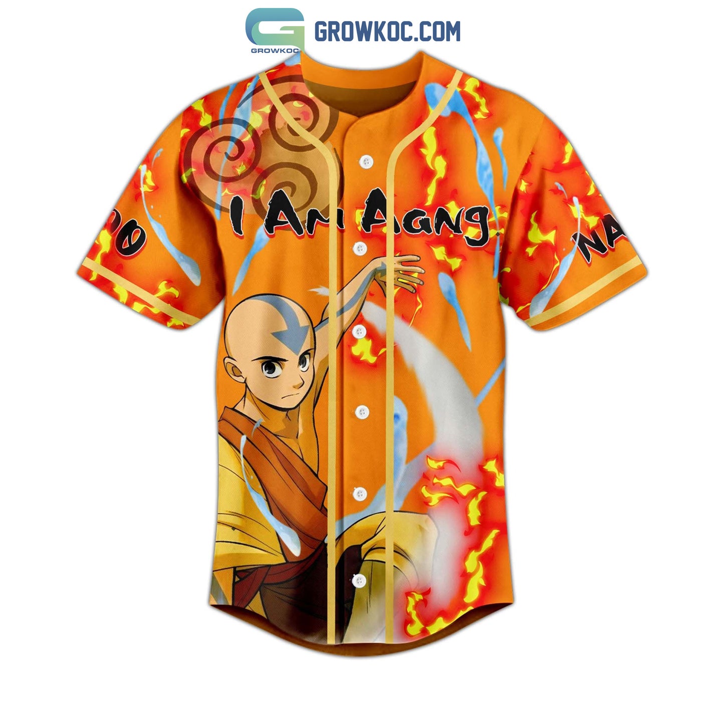 Avatar The Last Airbender I Am Aang Personalized Baseball Jersey