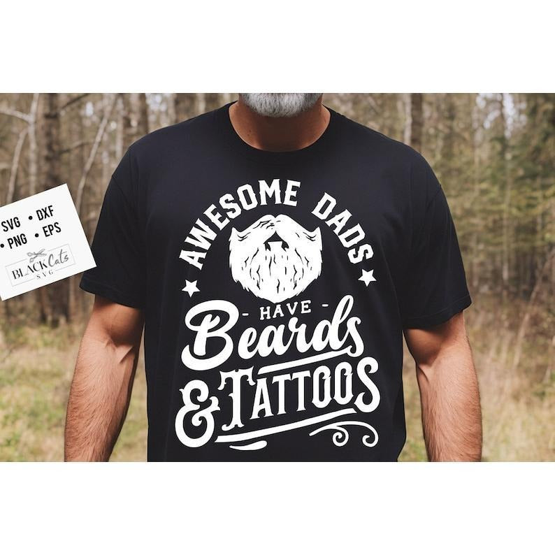 Awesome dads have beards and tattoos shirt, Father's Day shirt, Funny Dad shirt, Birthday Dad  T-shirt, sweater and...