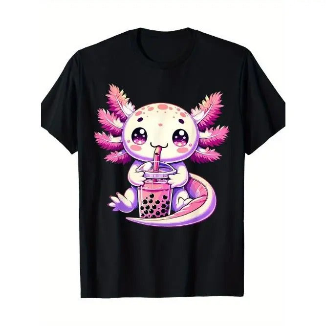 Axolotl Bubble Boba Tea Anime Cute Kawaii Axolotl T-Shirt Made in USA Hoodie, Sweatshirt | WearSparks.com