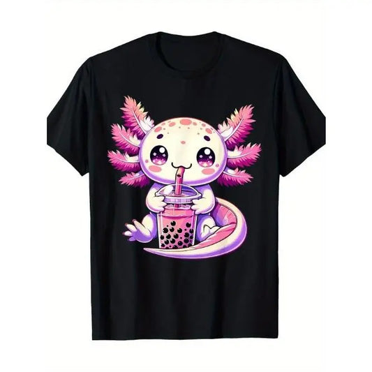 Axolotl Bubble Boba Tea Anime Cute Kawaii Axolotl T-Shirt Made in USA Hoodie, Sweatshirt | WearSparks.com