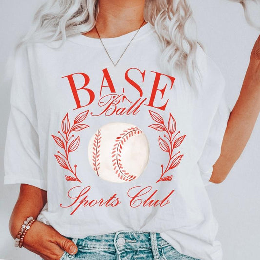 BASEBALL SPORTS CLUB T-SHIRT, BASEBALL SHIRT, COMFORT COLORS CASUAL COTTON T-SHIRT FOR MOMS Fabric Top Hoodie, Sweatshirt