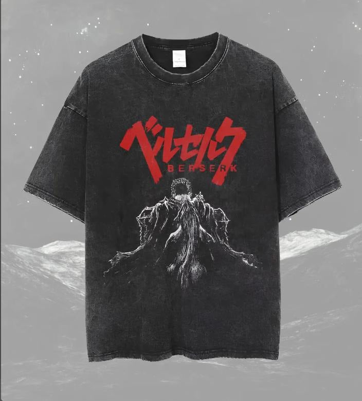 BBerserk Shirt  Anime Graphic Tee  Streetwear  Vintage Washed  Unisex Top  Washed Tshirt Japanese Graphic T Shirt unisex...