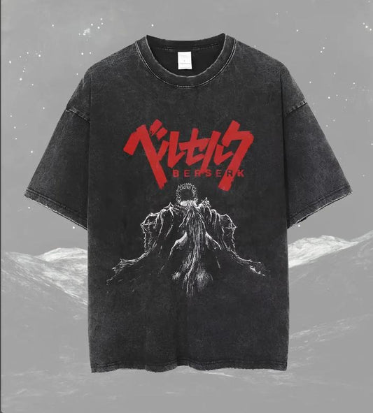 BBerserk Shirt  Anime Graphic Tee  Streetwear  Vintage Washed  Unisex Top  Washed Tshirt Japanese Graphic T Shirt unisex...