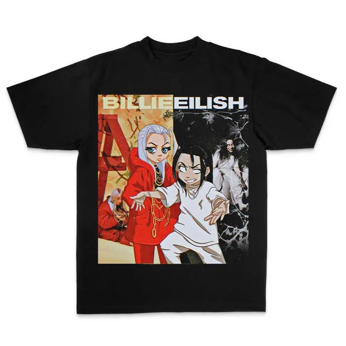 BBillieeee Eilishhh AI Photo Anime Graphic T-Shirt, Rnb T-Shirt Hoodie, Sweatshirt | WearSparks.com