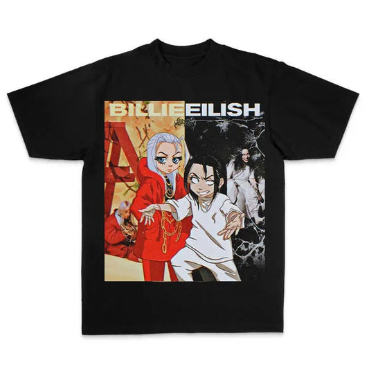 BBillieeee Eilishhh AI Photo Anime Graphic T-Shirt, Rnb T-Shirt Hoodie, Sweatshirt | WearSparks.com