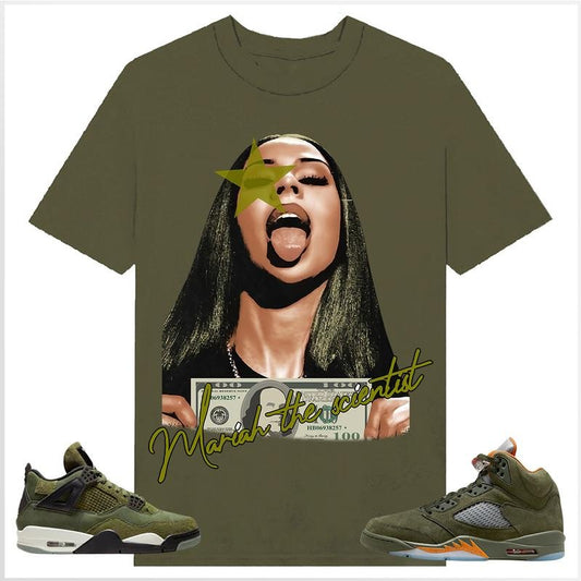 BIG FACE Mariahh The Scientist olive Star, Shirt to match A J 5 olive, A J 4 Retro SE Craft Olive, Shirt to matching...
