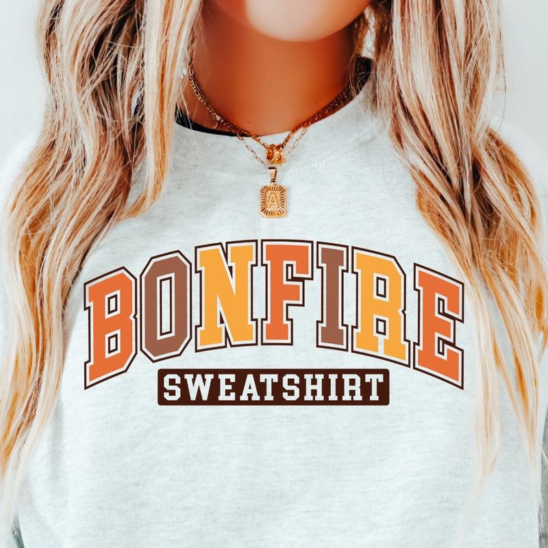 BONFIRE SWEATSHIRT CASUAL SWEATSHIRT FOR FALL AND HOLIDAY SEASON Crewneck Fit T-Shirts, Hoodie | WearSparks.com