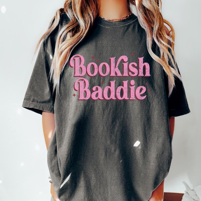 BOOKISH BADDIE SHIRT (COMFORT COLORS T-SHIRT, CAUSAL SHIRT UNISEX, FALL CLOTHING, GRAPHIC APPAREL) Cotton Fabric Hoodie,...
