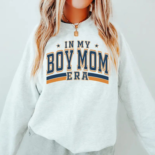 BOY MOM ERA CREWNECK, MAMA SWEATSHIRT, MOTHER'S DAY GIFT, CASUAL COTTON CREWNECK HOODIE, WOMENS SWEATSHIRT Comfort Fit...